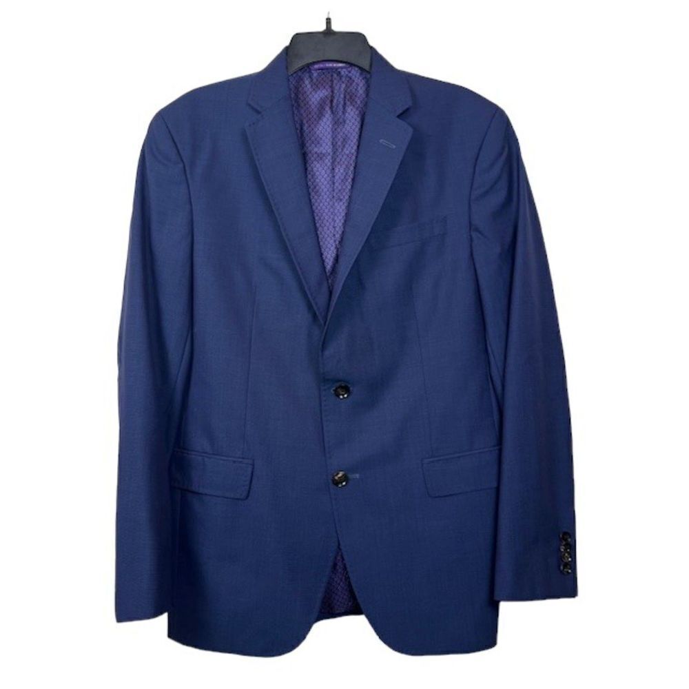 Ted Baker Endurance 100% Wool Jay Ct High Blue Blend Size 40R